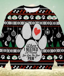 When I Need A Hand You Gave Me Your Paw Custom Name Christmas 3D Sweater