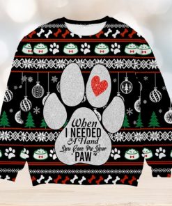 When I Need A Hand You Gave Me Your Paw Custom Name Christmas 3D Sweater