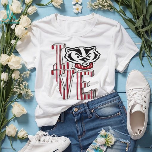Wisconsin Badgers Tiny Turnip Toddler Love T Shirt   White