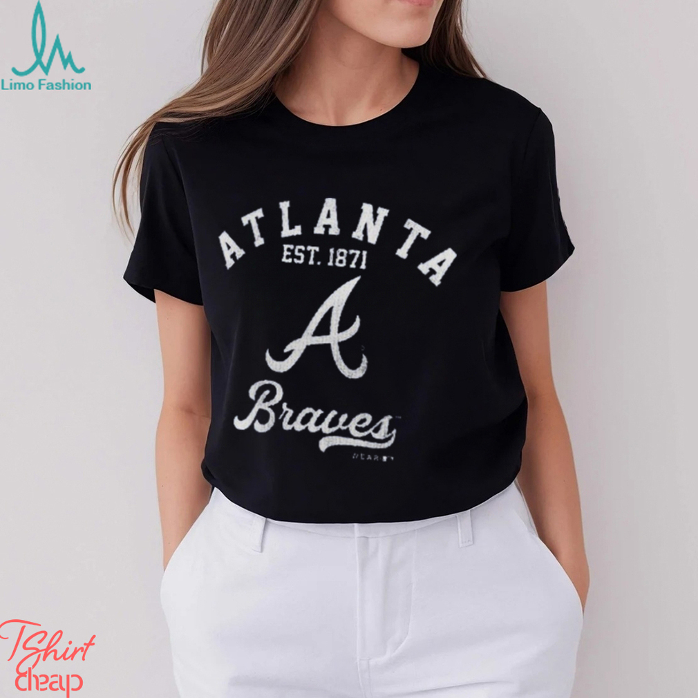 Women's Atlanta Braves WEAR by Erin Andrews Navy Waffle Knit Long