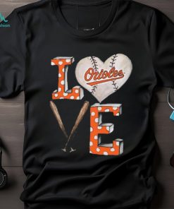 Women's Baltimore Orioles Tiny Turnip Black Baseball Love T Shirt - Limotees