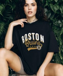 Women's Boston Bruins G III 4Her by Carl Banks Black Filigree Logo V Neck T Shirt