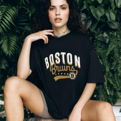 Women's Boston Bruins G III 4Her by Carl Banks Black Filigree Logo V Neck T Shirt
