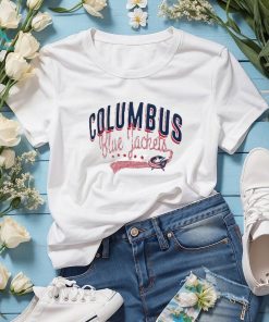 G III 4Her By Carl Banks White Columbus Blue Jackets Hockey Girls Fitted T  Shirt - Limotees