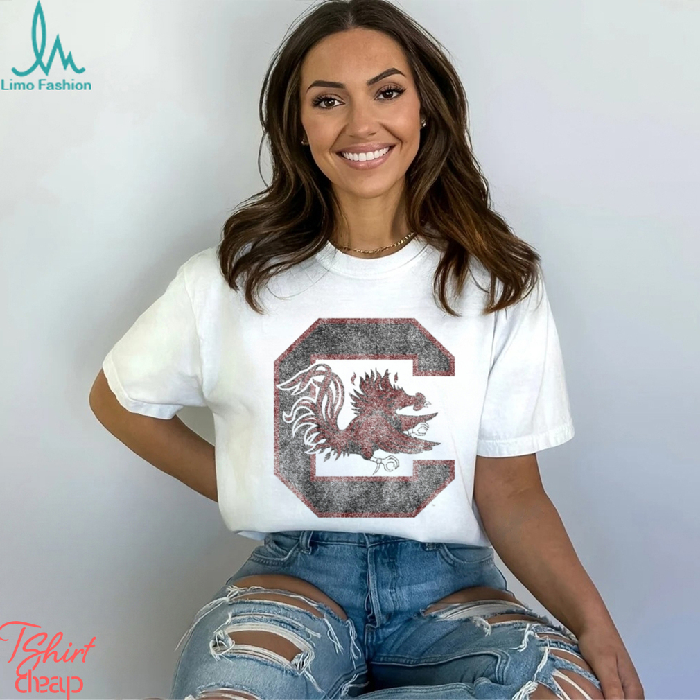 Women's League Collegiate Wear White South Carolina Gamecocks Clothesline Cropped T Shirt Women's League Collegiate Wear White South Carolina Gamecocks Clothesline Cropped T Shirt