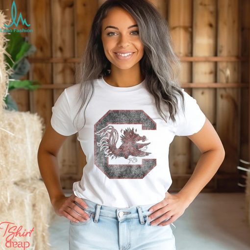 Women's League Collegiate Wear White South Carolina Gamecocks Clothesline Cropped T Shirt