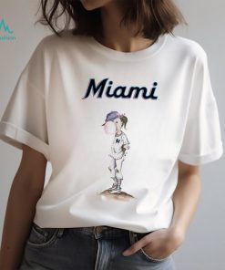 Women's White Miami Marlins Play Calling Raglan V-Neck T-Shirt