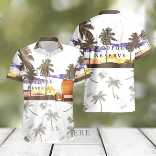 Woodford Reserve Tropical Palm Tree Hawaiian Shirt And Shorts For Beach Lovers