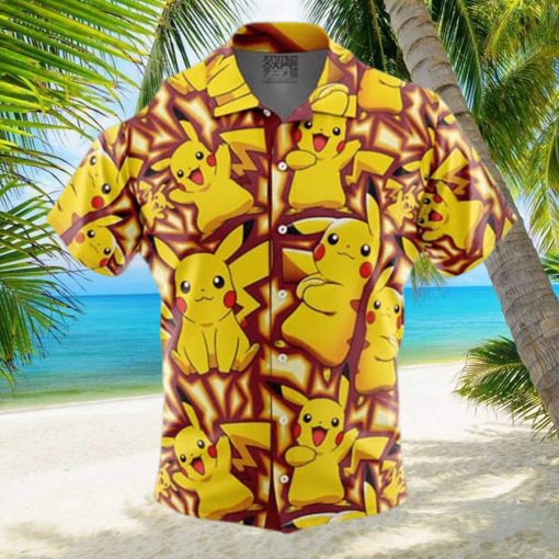 Yellow Pikachu Pokemon Anime Hawaiian Shirt Birthday Gift For Beach Lovers