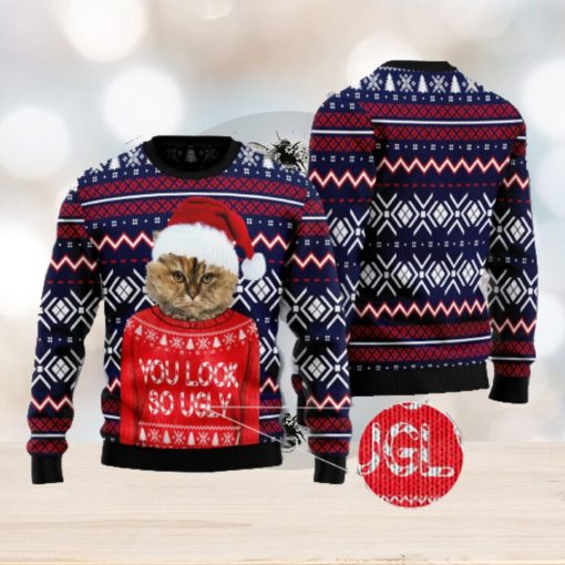 You Are So Ugly Funny Cat Christmas 3D Sweater