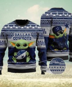 Youth Baby Yoda Dallas Cowboys NFL Christmas Ugly Sweater