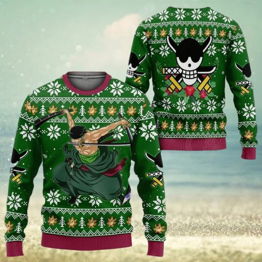 Zoro Anime Xmas Gift One Piece Ugly Sweater