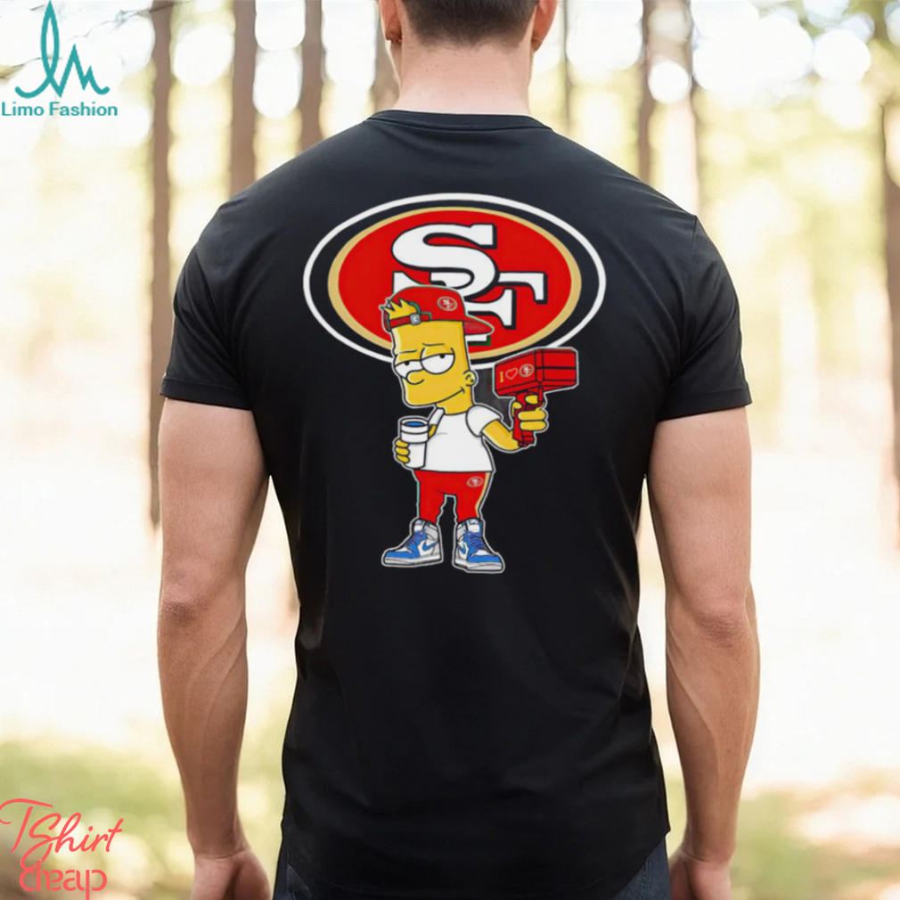 san francisco 49ers nfl x bart simpson cartoon shirt shirt den