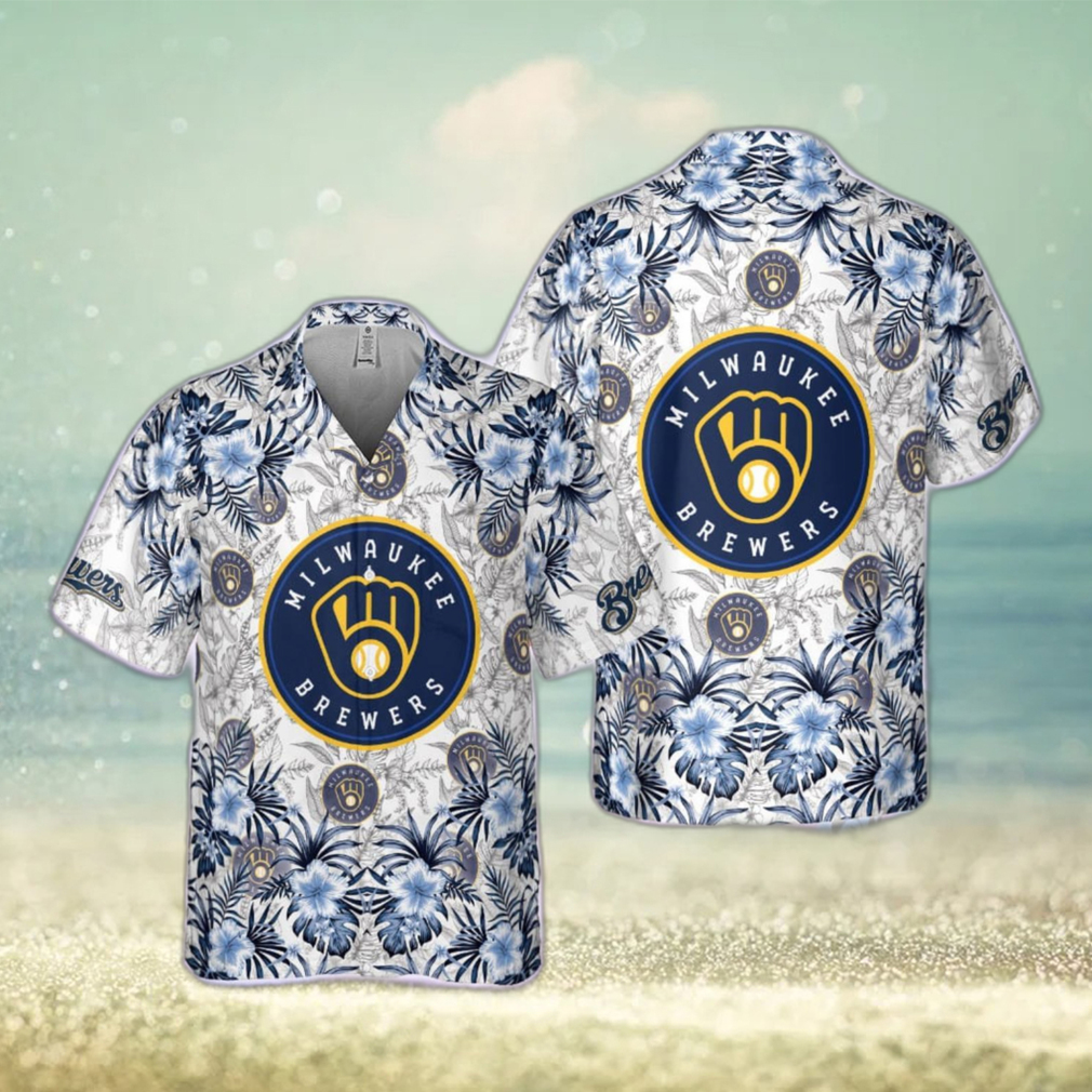 Milwaukee Brewers Hibiscus 2023 AOP Hawaiian Shirt For Men Women