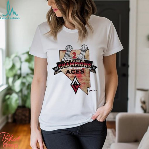 2022 2023 WNBA Champions Las Vegas Aces Back 2 Back Shirt