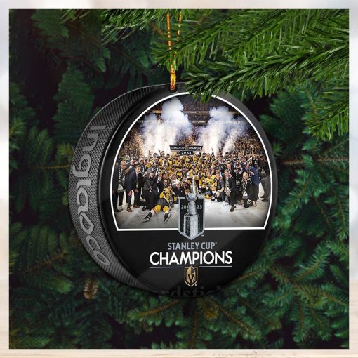 2023 NHL Stanley Cup Champions Vegas Golden Knights Team Celebration Puck Christmas Tree Decorations Ornament