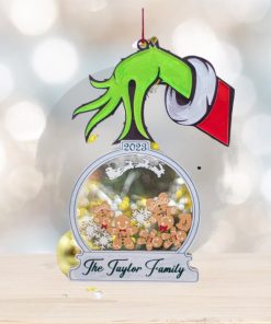 2023 Wooden Family Ornament, Personalized Christmas Family Ornament , Grinchmas Ornament, Grinch Ornament, 2023 Grinch Family Ornament