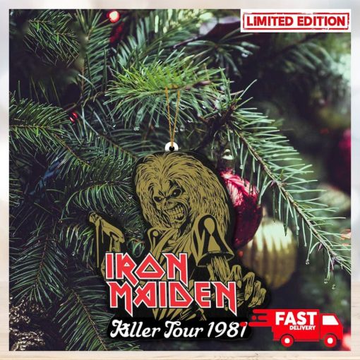 2D Iron Maiden Killer Tour 1981 Merch Store Logo Christmas Tree Decorations 2023 Holiday Gift Ornament