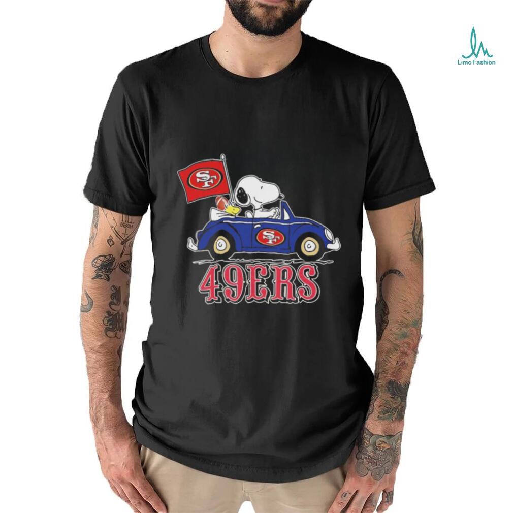 Peanuts Snoopy And Woodstock San Francisco 49ers On Car Shirt