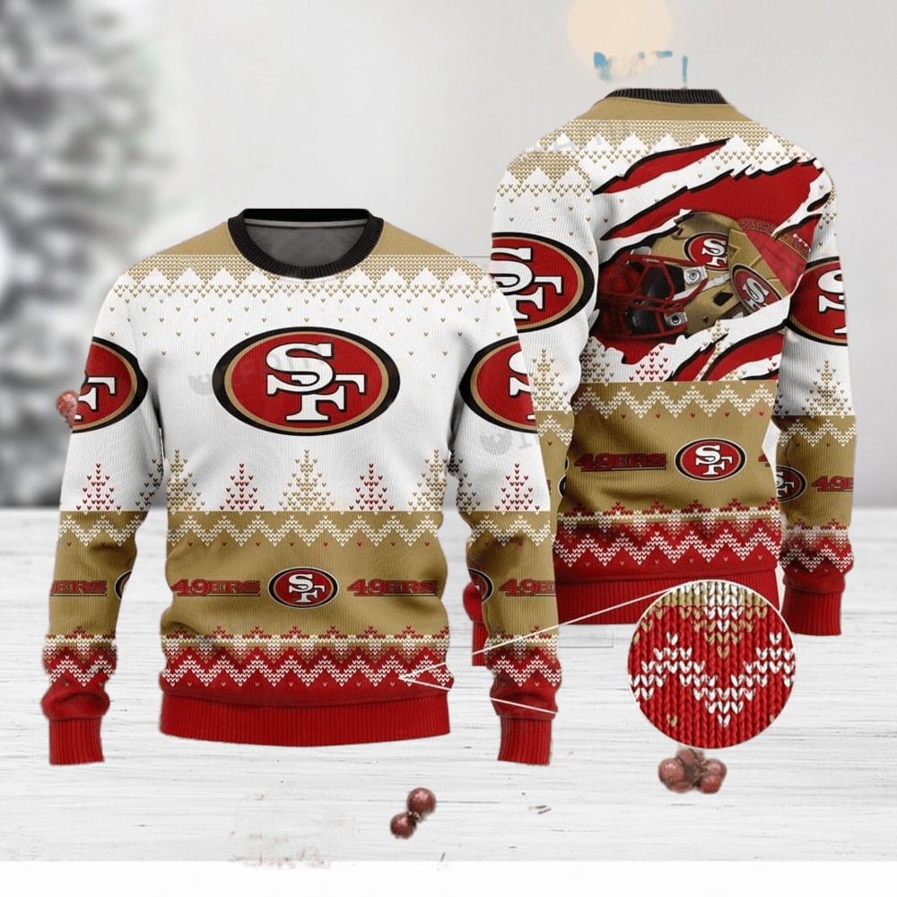 Junk Food San Francisco 49ers Helmet Crew Neck Sweatshirt