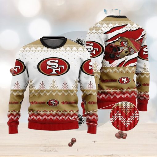 49ers Ugly Christmas Sweater Back Scratches Football Helmet San Francisco 49ers Gift