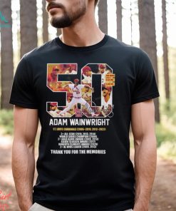 50 Adam Wainwright St Louis Cardinals 2005 – 2010, 2012 – 2023 Thank You For The Memories Unisex T Shirt