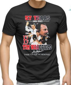 57 Years 1966 2023 Tim Wakefield Boston Red Sox Thank You For The Memories Signature Shirt