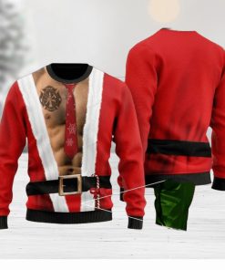 6 Packs Body With Firefighter Tattoo For Firefighters Ugly Christmas Sweater For Men & Women