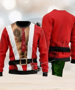 6 Packs Body With Firefighter Tattoo For Firefighters Ugly Christmas Sweater For Men & Women