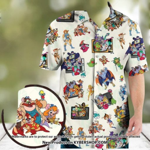 80S Famous Cartoon Characters Pattern Hawaiian Shirt