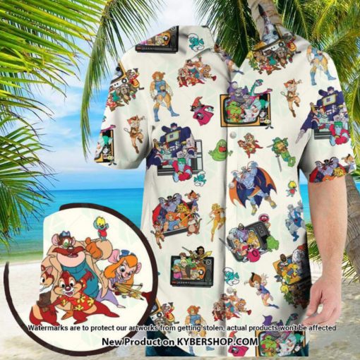 80S Famous Cartoon Characters Pattern Hawaiian Shirt