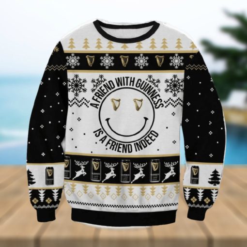 A Friend With Guinness Ugly Sweater Printed New Gift For Men And Women