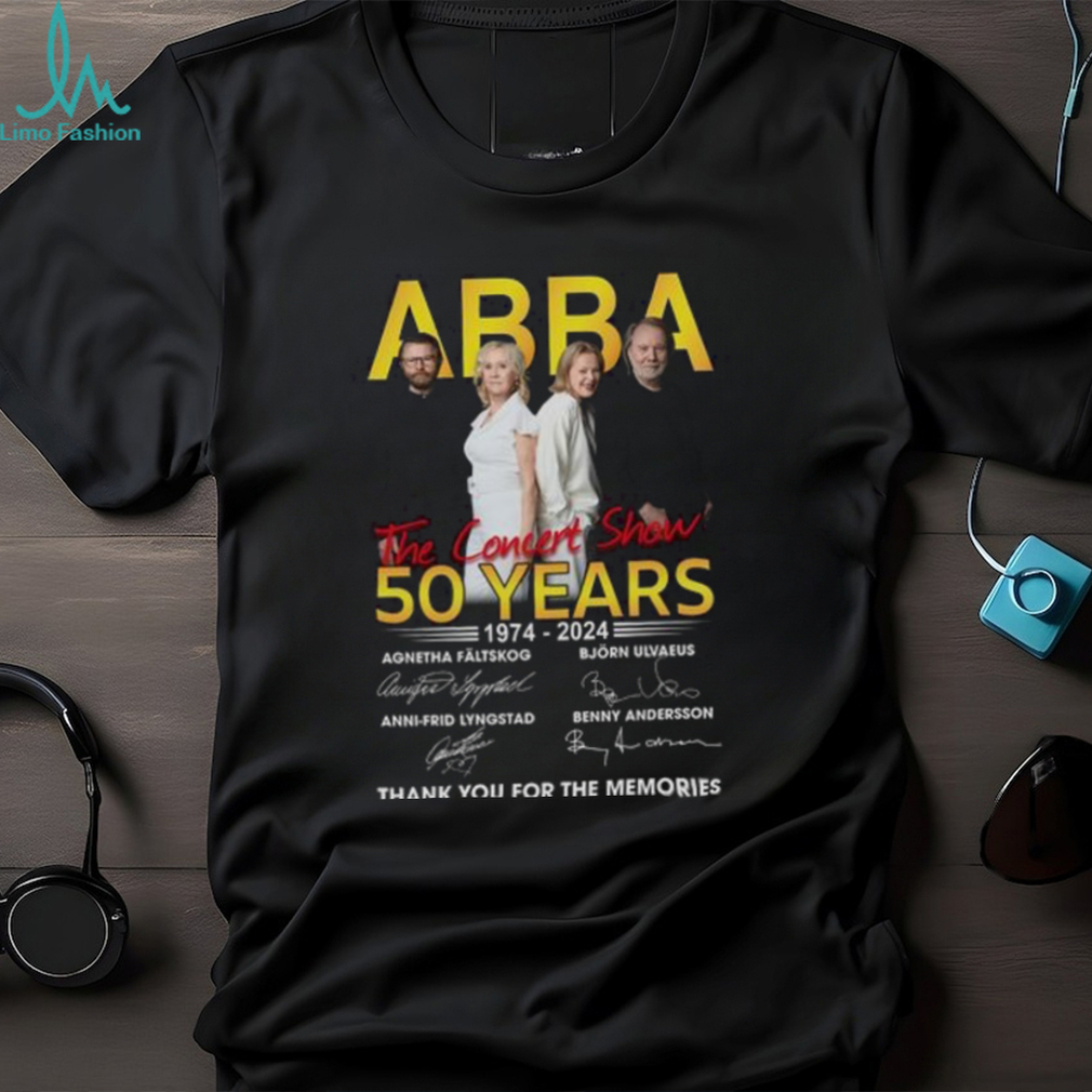 ABBA The Concert Show 50 Years 1974 2024 Thank You For The Memories Unisex T Shirt ABBA The Concert Show 50 Years 1974 2024 Thank You For The Memories Unisex T Shirt