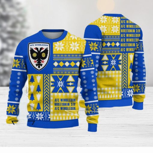 AFC Wimbledon Vibrant Efl Logo Team Ugly Christmas Sweater For Fans Gift Unisex Sweatshirt