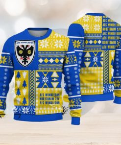 AFC Wimbledon Vibrant Efl Logo Team Ugly Christmas Sweater For Fans Gift Unisex Sweatshirt