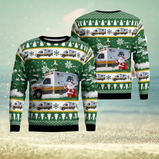 Acadian Ambulance Texas Ford E 450 Ambulance Ugly Christmas Sweater