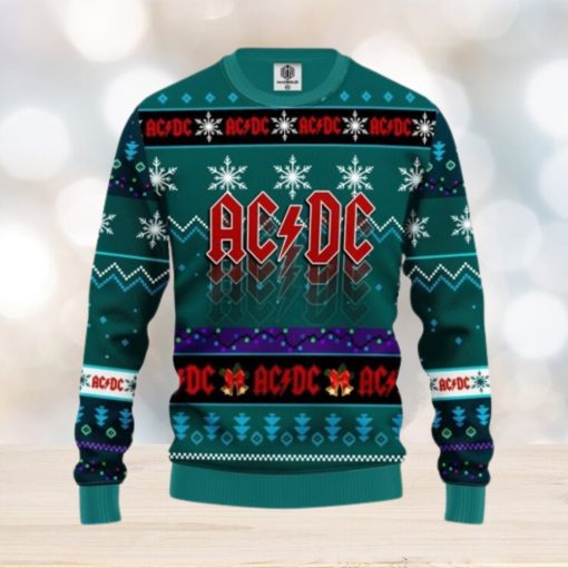 Acdc Ugly Christmas Sweater Blue Green Amazing Gift Christmas Gift For Men And Women