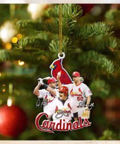 Adam Wainwright Albert Pujols And Yadier Molina St. Louis Cardinals Christmas Ornament