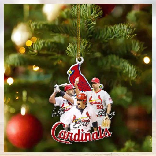Adam Wainwright Albert Pujols And Yadier Molina St. Louis Cardinals Christmas Ornament