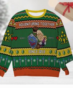 Adventuring Together, Couple Gift, Personalized Knitted Ugly Sweater