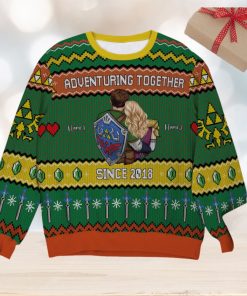 Adventuring Together, Couple Gift, Personalized Knitted Ugly Sweater