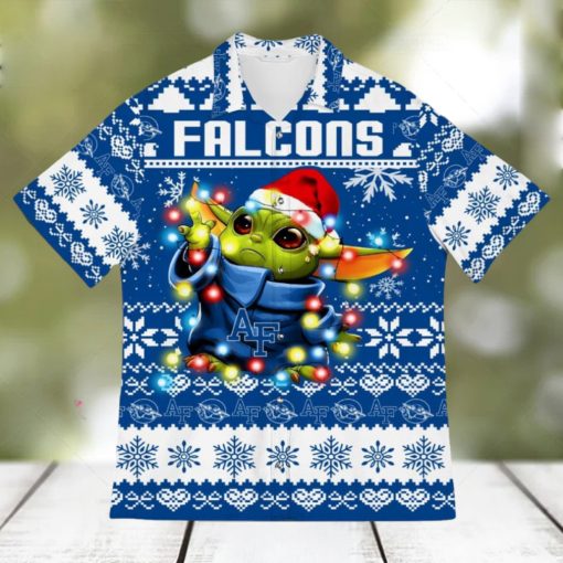 Air Force Falcons Baby Yoda Star Wars Sports Football American Ugly Hawaiian Shirt Gift Christmas