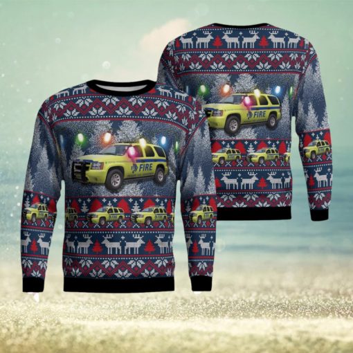 Aircraft Rescue and Firefighting Denver International Airport Knitted Christmas 3D Sweater