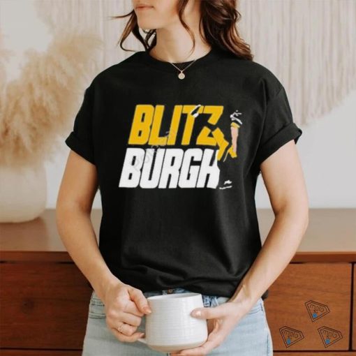 Aj Burnett Wearing Blitz Burgh Shirt