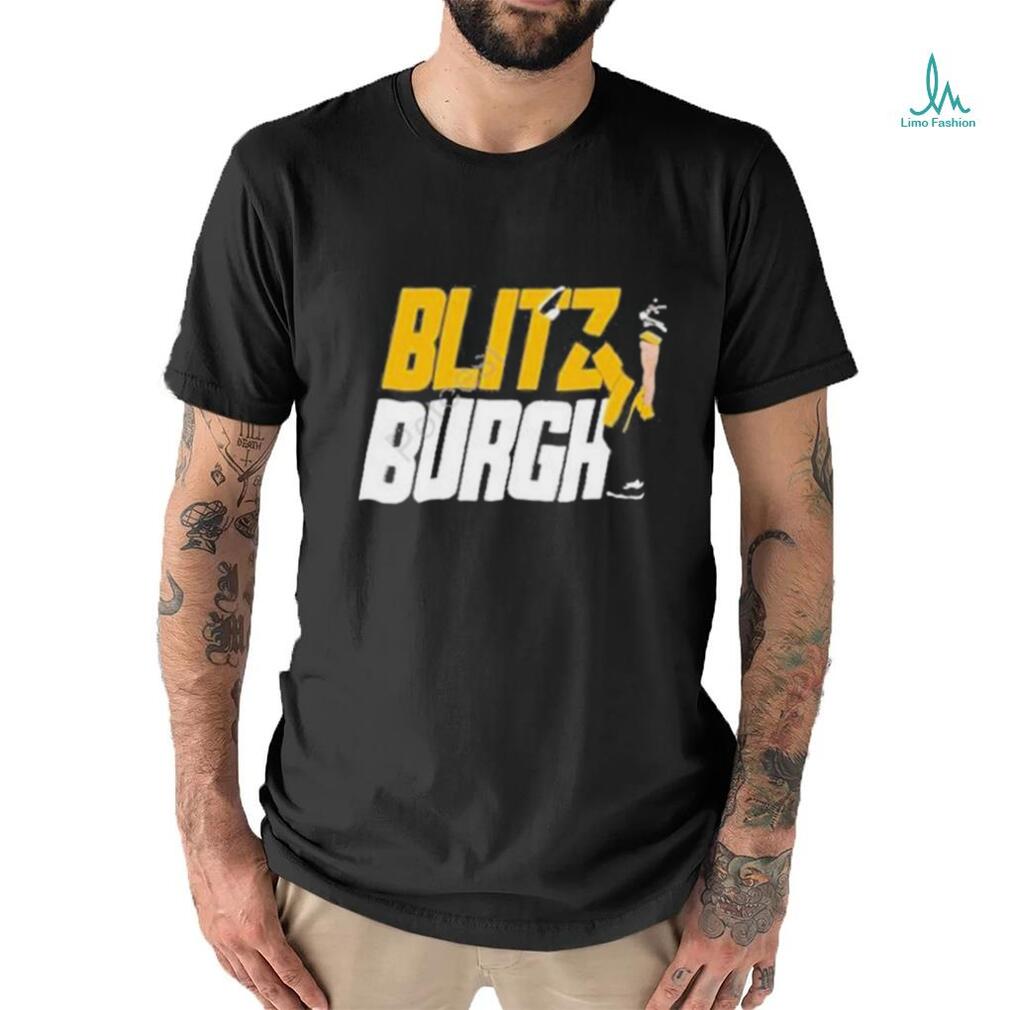 Aj Burnett Wearing Blitz Burgh T-Shirt - ShirtsOwl Office