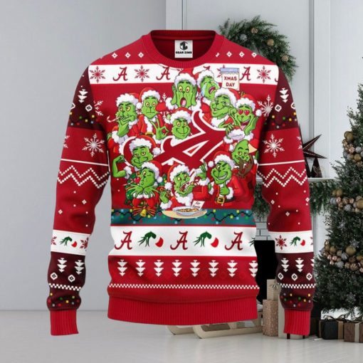 Alabama Crimson Tide 12 Grinch Xmas Day Christmas Ugly Sweater 3D Christmas Xmas Sweater