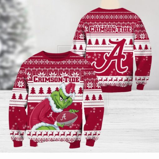 Alabama Crimson Tide Grinch Christmas Ugly Sweater NCAA Funny Gift For Men And Women