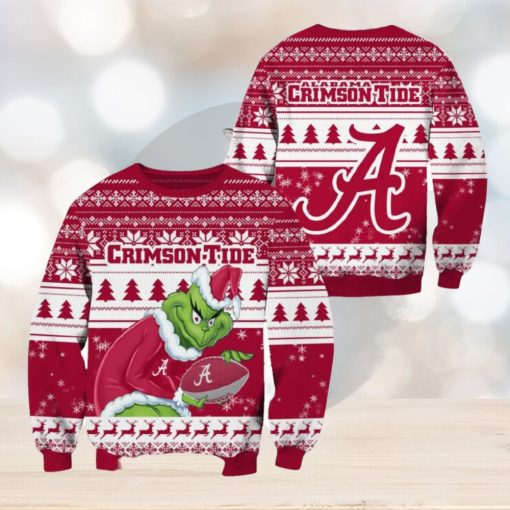 Alabama Crimson Tide Grinch Christmas Ugly Sweater NCAA Funny Gift For Men And Women