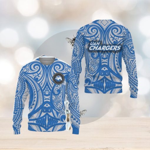 Alabama Huntsville Chargers Polynesian Tattoo Mix Teams Ugly Christmas Sweater