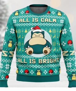 All Is Calm All Bright Snor-lax Pokemon Ugly Xmas Christmas